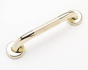 12" x 1-1/4" Diameter Polished Brass Grab Bar PVD with Knurled Finish