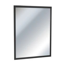 ASI Inter-Lok Angle Frame Plate Glass Mirror with Matte Black Powder Coated Finish