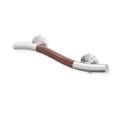 Life Line Wave Grab Bar With Walnut Accent