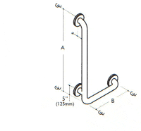 90� Angled Grab Bar (R/H shown)