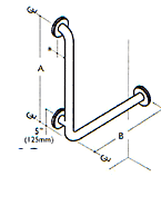 90� Angled Grab Bar (R/H shown)