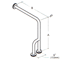 Wall to Floor Bar w/Outrigger (R/H shown)