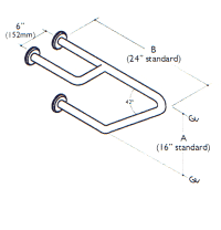 Grab Bar - Side Bar w/Outrigger (L/H shown)