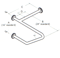 Grab Bar - Side Straddle Bar (L/H shown)