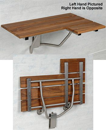 Natural Teakwood Fold-Down Shower Seat