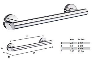 Home 11 1/4" Grab Bar (STAINLESS STEEL POLISHED)