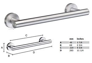 Home 11 1/4" Grab Bar (STAINLESS STEEL BRUSHED)