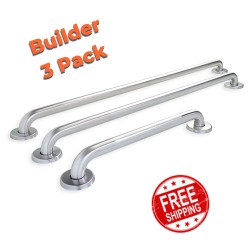 Builder 3 Pack 1-1/4" x 18", 36" and 42" Peened Grab Bars