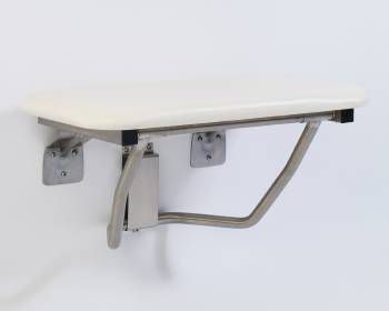 GBS 32" White Rectangular Padded Fold Down Shower Seat