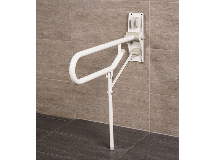 AKW Medicare 11/4" x 30" Fold Up Support Bar with Fixed Leg and White