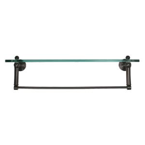 Allied Brass Waverly Place 16" Glass Shelf with Integrated Towel Bar and 3/8" Thick Tempered Glass