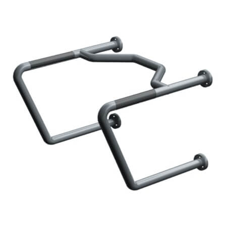 ASI 1-1/4" x 24" x 24" x 18" Straddle Grab Bar with Smooth or Peened Finish #2