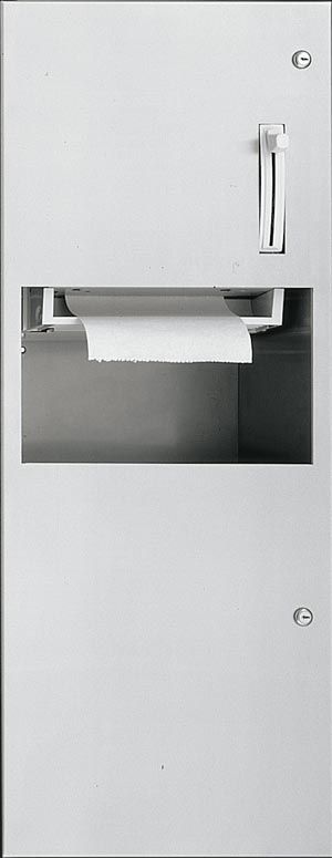 ASI Simplicity Recessed Automatic Roll Paper Towel Dispenser with 9.9 Gallon Waste Receptacle