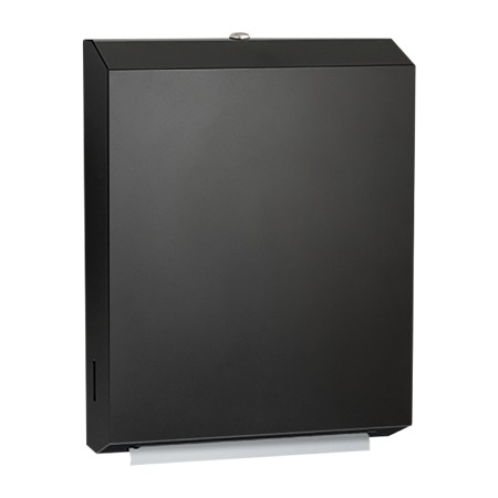 ASI Surface Mounted Multi and C Fold Paper Towel Dispenser with Matte Black Powder Coated Finish