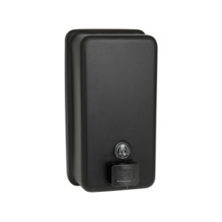 ASI Surface Mounted Vertical 40oz Liquid Soap Dispenser with Matte Black Powder Coated Finish