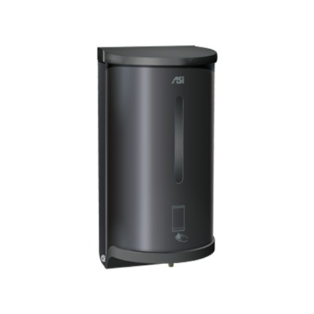 ASI Surface or Stand Mounted Battery Powered 30oz Liquid Soap or Gel Hand Sanitizer Dispenser in Matte Black