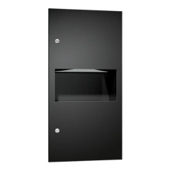 ASI Simplicity Multi and C-Fold Paper Towel Dispenser with 2.2 gal Waste Recepticle with Matte Black Powder Coated Finish
