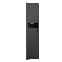 ASI Simplicity Multi and C-Fold Paper Towel Dispenser with 4.2 gal Waste Recepticle with Matte Black Powder Coated Finish