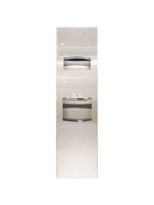 Bradley 270 Series Single-Multi-C Fold Towel Dispenser with Hand Dryer and 4.37 Gallon Waste Receptacle