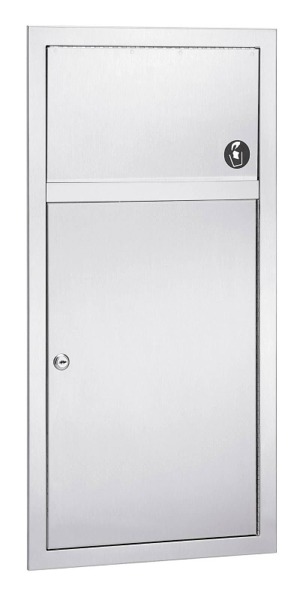 Bradley 3251 Standard Series 2.8 Gallon Waste Receptacle with Optional Push Flap Door