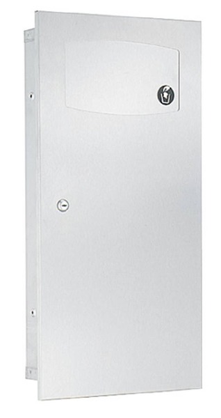 Bradley 3257 Contemporary Series 2.8 Gallon Waste Receptacle with Push Flap Door