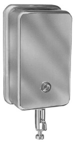 40oz Vertical Surface Mounted Satin Stainless Steel Push-Up Operated Soap Dispenser