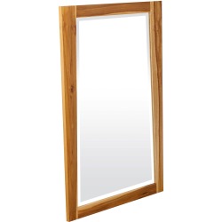 EcoDecors Significado 24" x 35" Teak Wood Fully Assembled Wall Mirror in Natural Finish