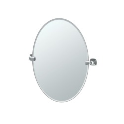 Gatco Jewel 26-1/2" x 19-1/2" Chrome Tilting Oval Mirror