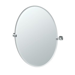 Gatco Jewel 32" x 24" Satin Nickel Tilting Oval Mirror