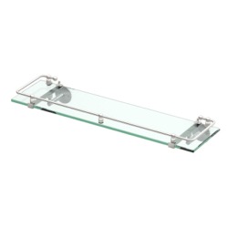 Gatco Premier 21" Satin Nickel Glass Shelf with Railing