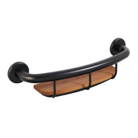 Life Line Teak Wood Shampoo Shelf Grab Bar #3