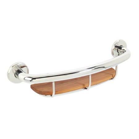 Life Line Teak Wood Shampoo Shelf Grab Bar #2