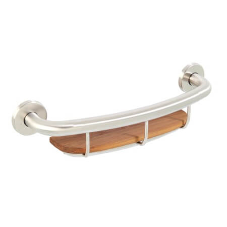 Life Line Teak Wood Shampoo Shelf Grab Bar