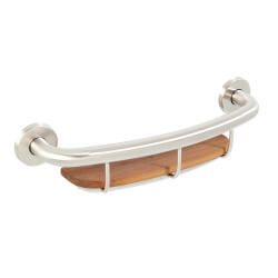 Life Line Teak Wood Shampoo Shelf Grab Bar