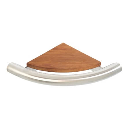 Life Line Teak Wood Corner Shelf Grab Bar