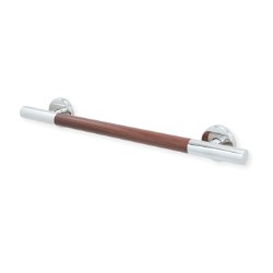 Life Line SkyLine 24" Grab Bar with Walnut Accent and Polished Chrome Finish