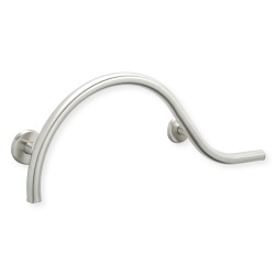 1-1/4" Right Hand Falling Curve Grab Bar with Brushed Nickel Finish