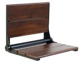 Life Line 18" x 16" Walnut Shower Seat with Oil Rubbed Bronze Finish