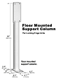 GBS 96 Series Floor Mounted Support Column for 1-1/2" Locking Hinge Flip-Up in Stainless Steel