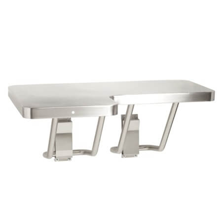 Seachrome Institutional Right and Left Hand Folding Shower Seat with Dual Yoke and Stainless Steel Top #1