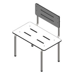 Seachrome Freestanding 26-1/2"W x 14-7/8"D x 32"H Shower Bench Seat with Backrest