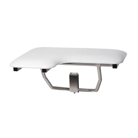 Seachrome L-Shape Right Hand White HDPE Folding Shower Seat