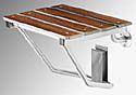 Seachrome 28" x 15" Bench Style Teak Phenolic Folding Shower Seat with 3" Slats